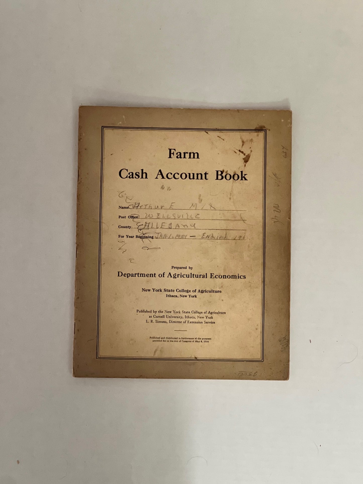 Farm Cash Account Book