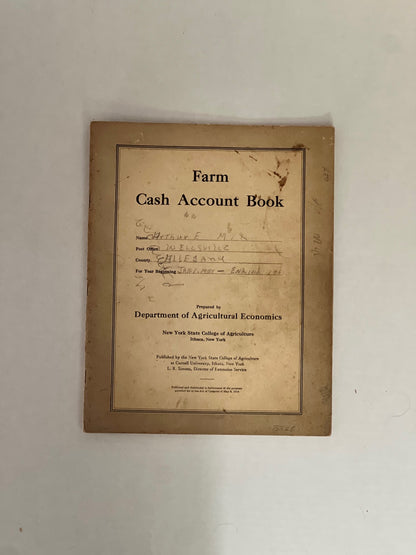 Farm Cash Account Book