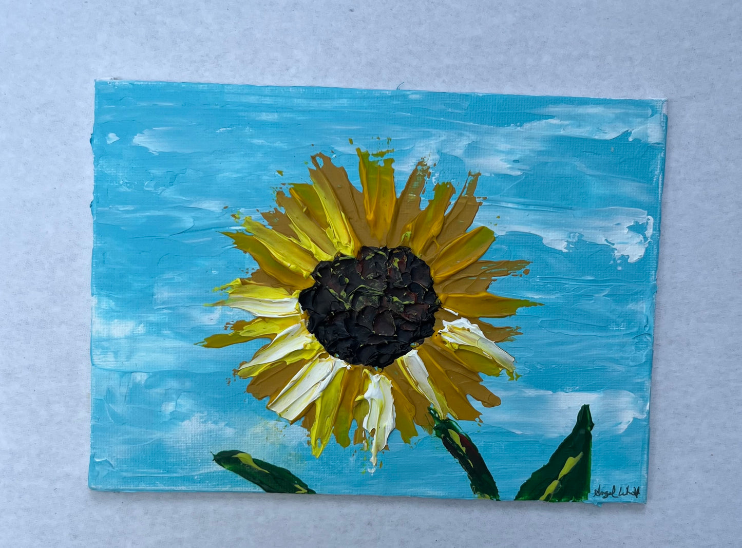 Impasto Sunflower Painting