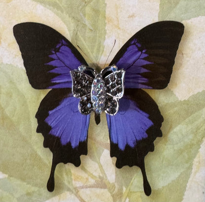 Silver and Purple Rhinestone Butterfly Art