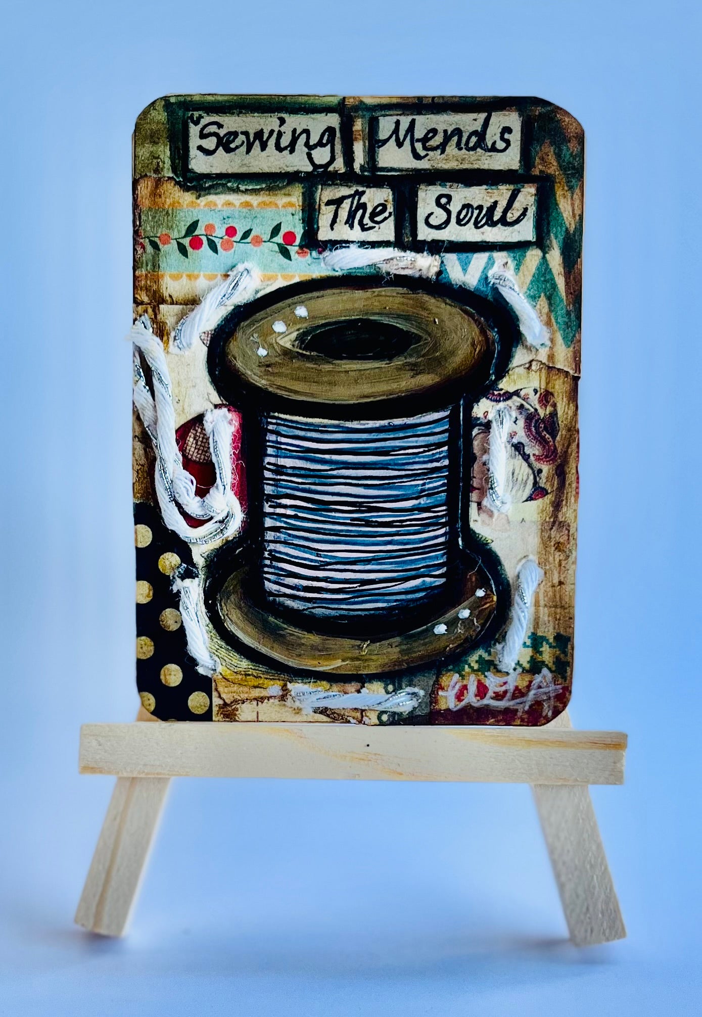 ATC "Sewing Mends the Soul". Number one of five originals. (Thread)