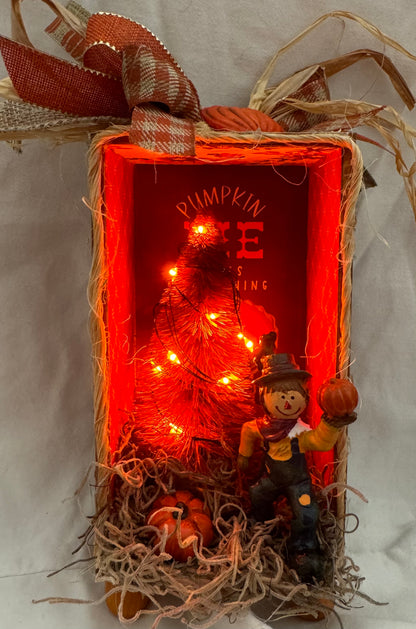 Harvest Scarecrow with Pumpkin Diorama