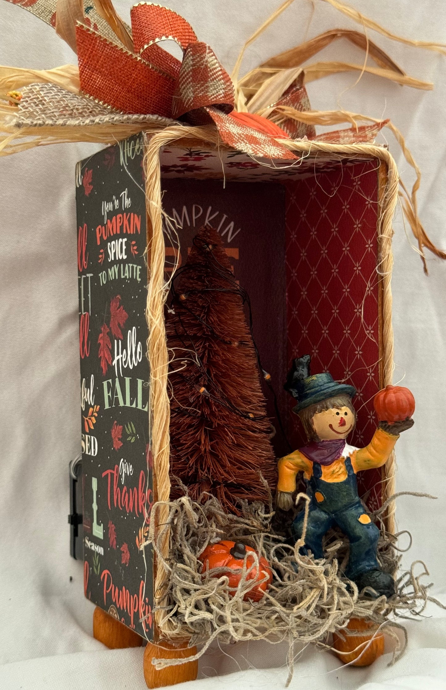 Harvest Scarecrow with Pumpkin Diorama