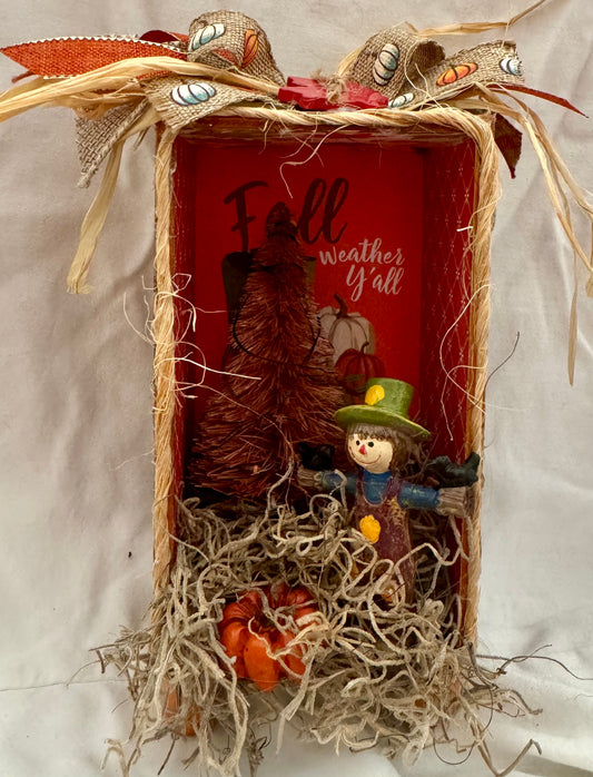 Harvest Scarecrow with Crow Diorama