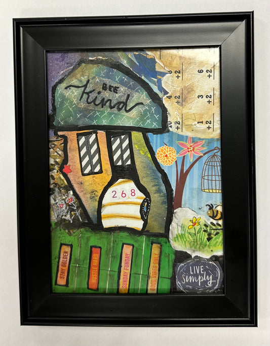 Bee Kind Tiny Tattered House Mixed Media