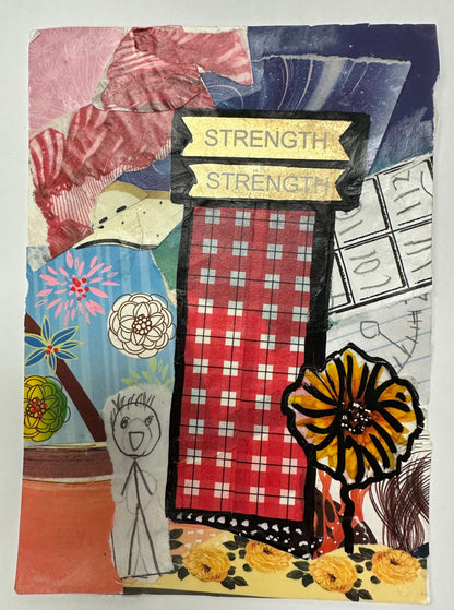 Strength Tiny Tattered House Mixed Media