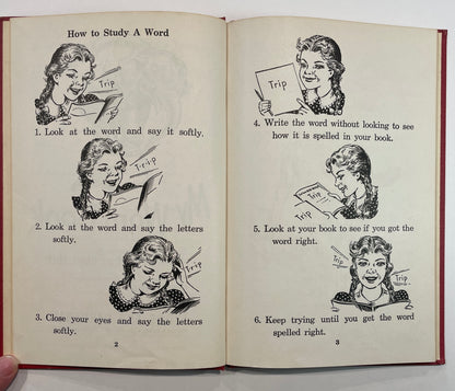 1942 Illustrated My Wordbook, a Delightful Vintage Spelling Schoolbook Great for Junk Journaling & Mixed Media