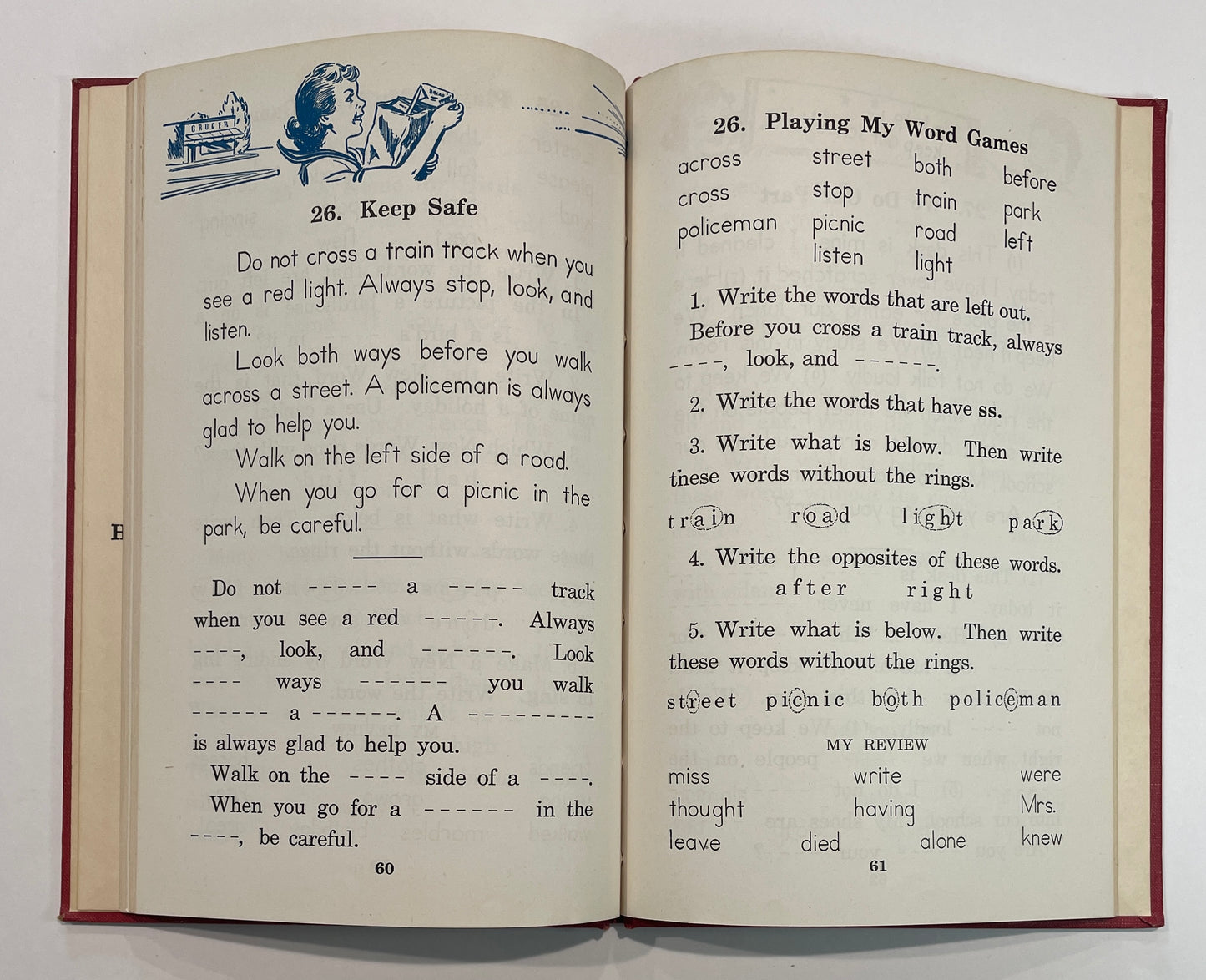 1942 Illustrated My Wordbook, a Delightful Vintage Spelling Schoolbook Great for Junk Journaling & Mixed Media