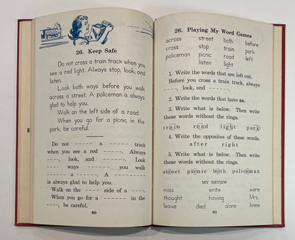 1942 Illustrated My Wordbook, a Delightful Vintage Spelling Schoolbook Great for Junk Journaling & Mixed Media