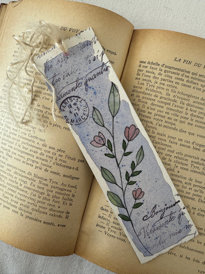 Bookmark  - Blue flowers