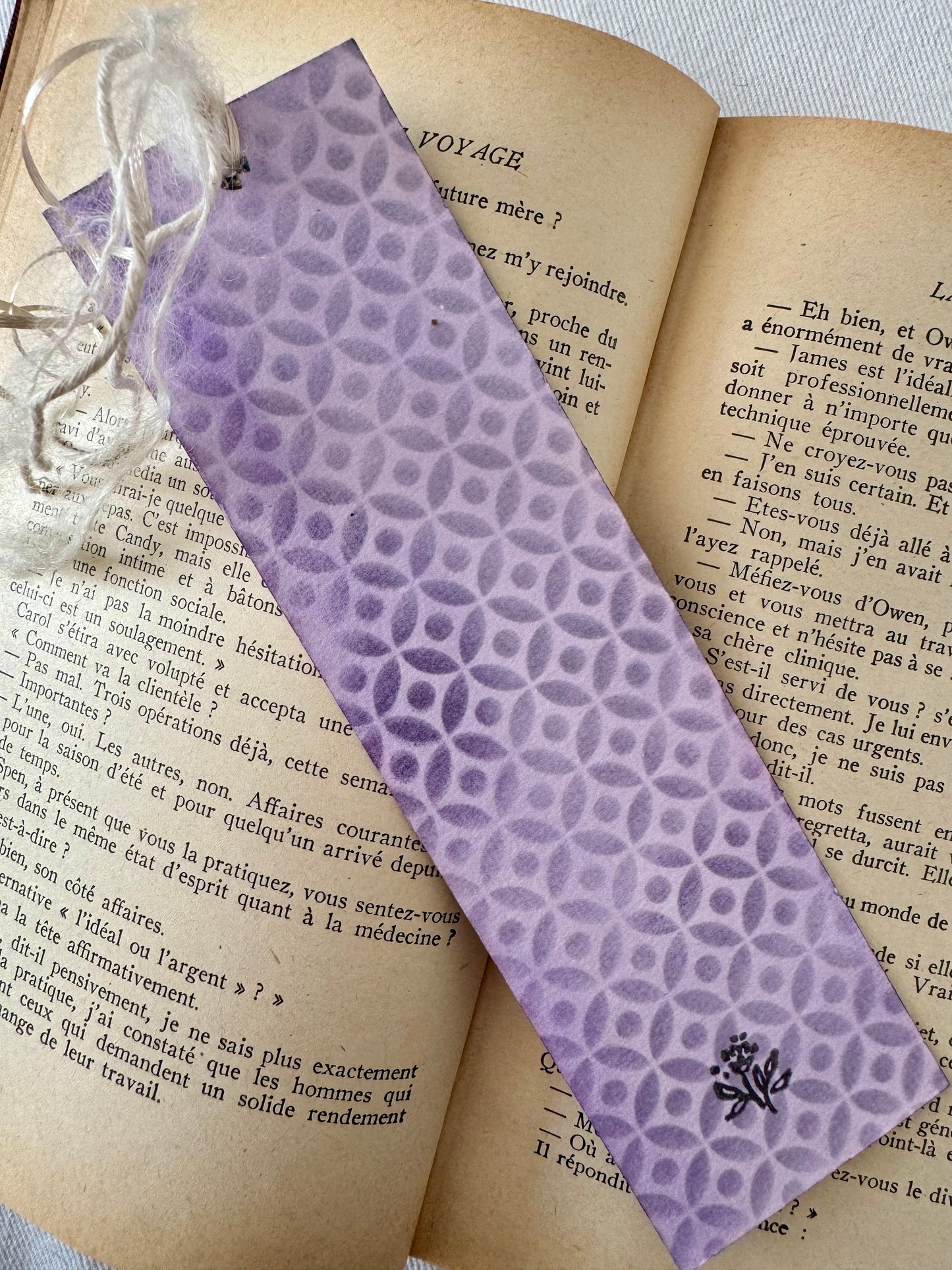 Bookmark - purple botanical