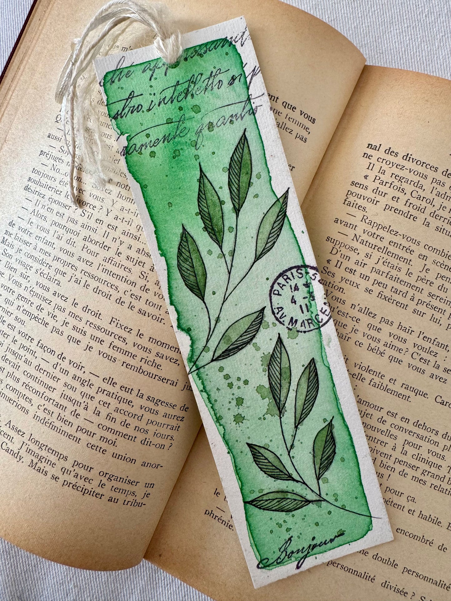 Bookmark - green botanical