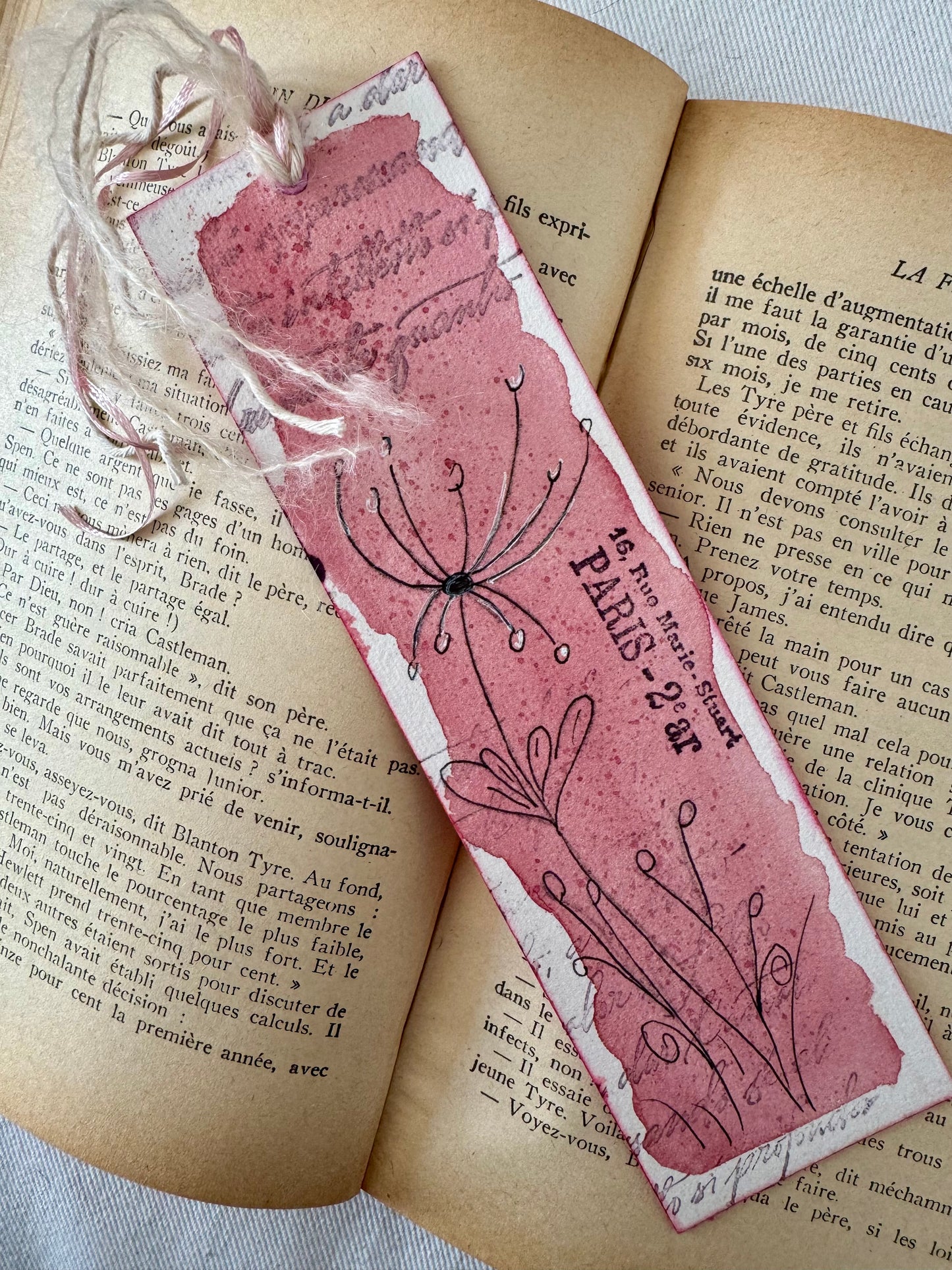 Bookmark - rose botanical