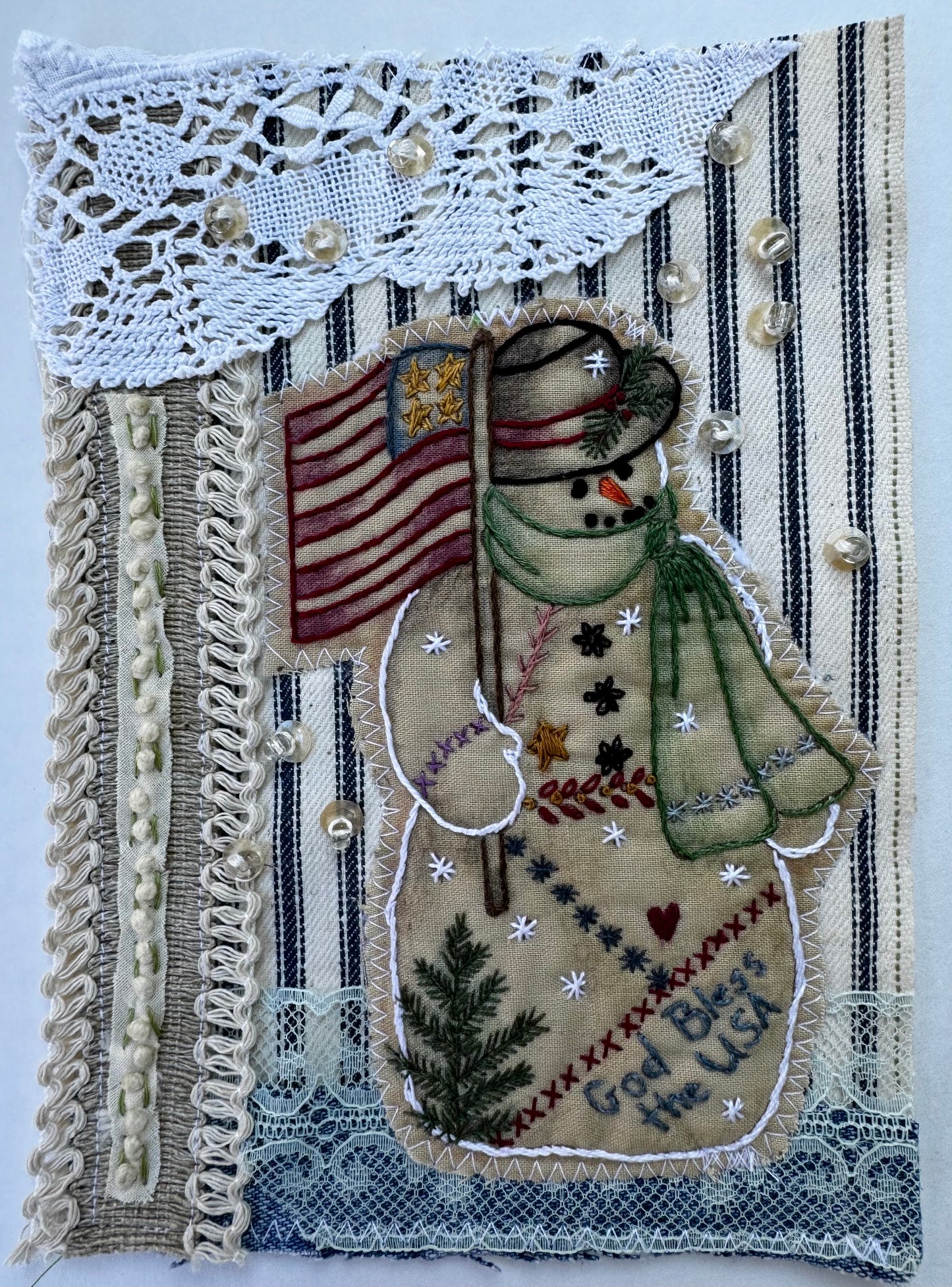 Fabric Christmas panel (snowman)