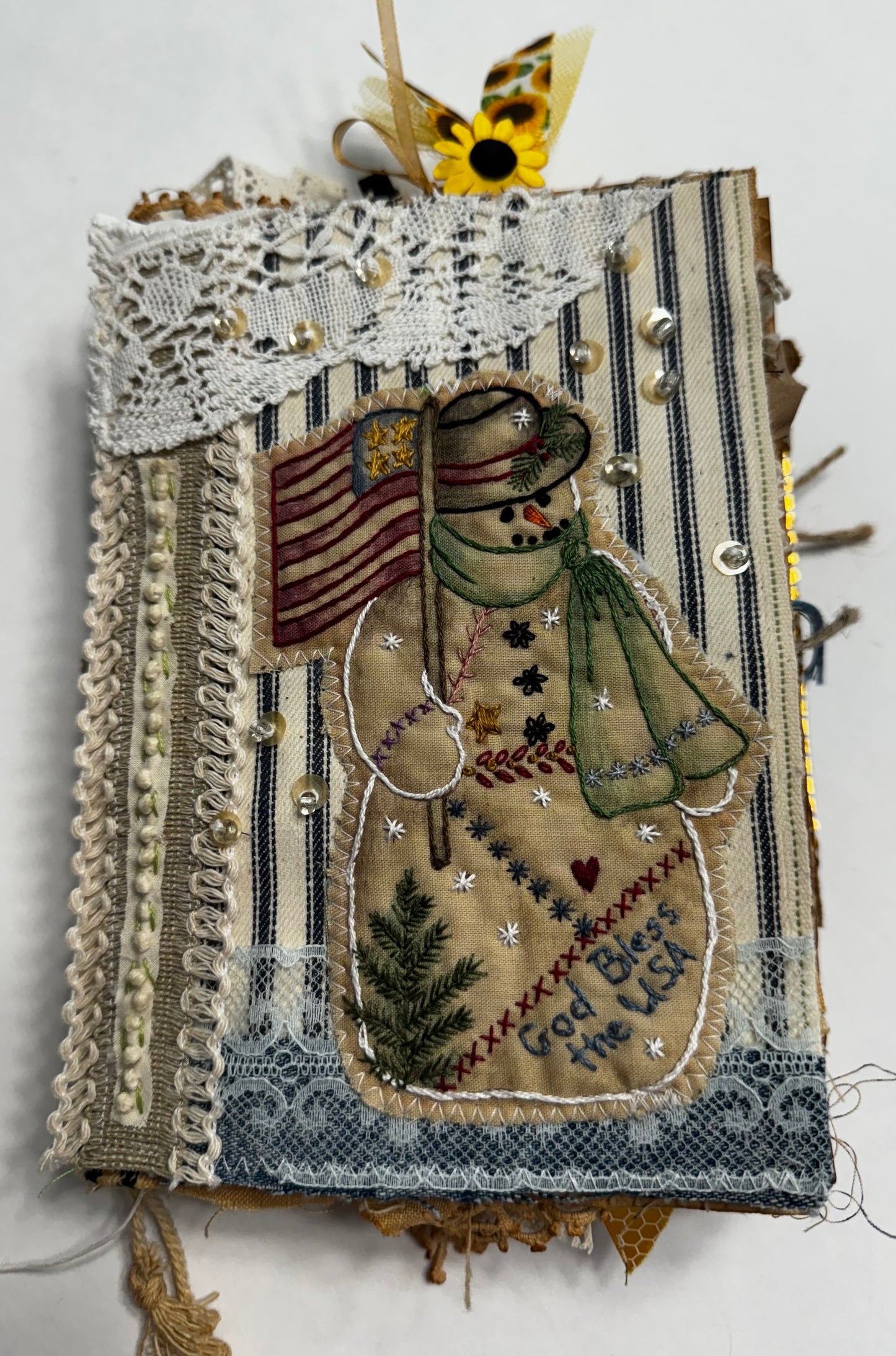 Fabric Christmas panel (snowman)