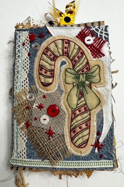 Fabric Christmas panel (candy cane)