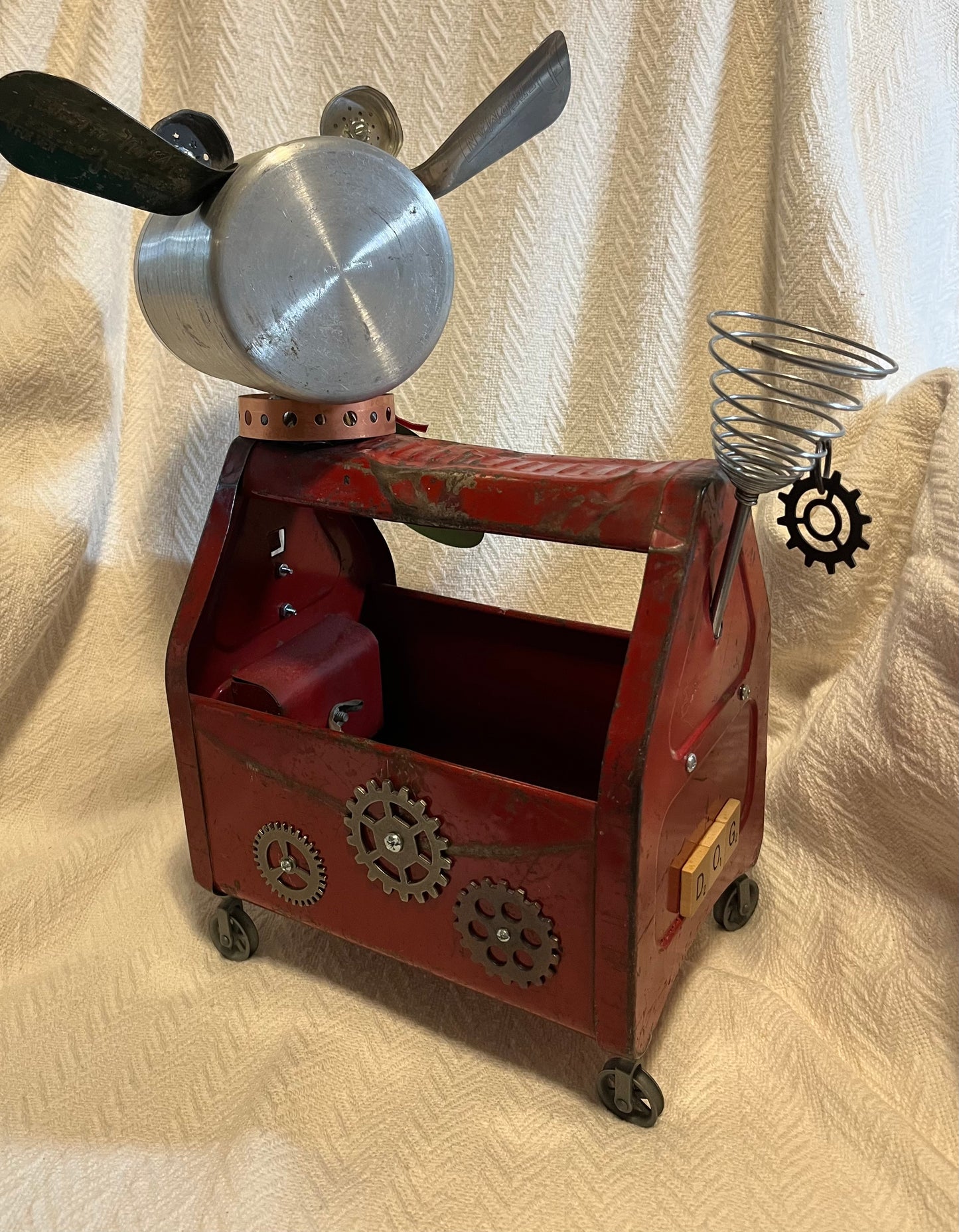 Found Object Toy Toolbox Dog