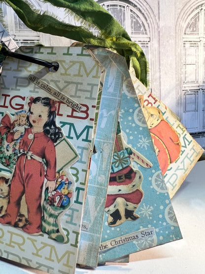 Tiny Christmas journal handmade gift vintage