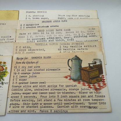 20 Vintage Recipe Cards