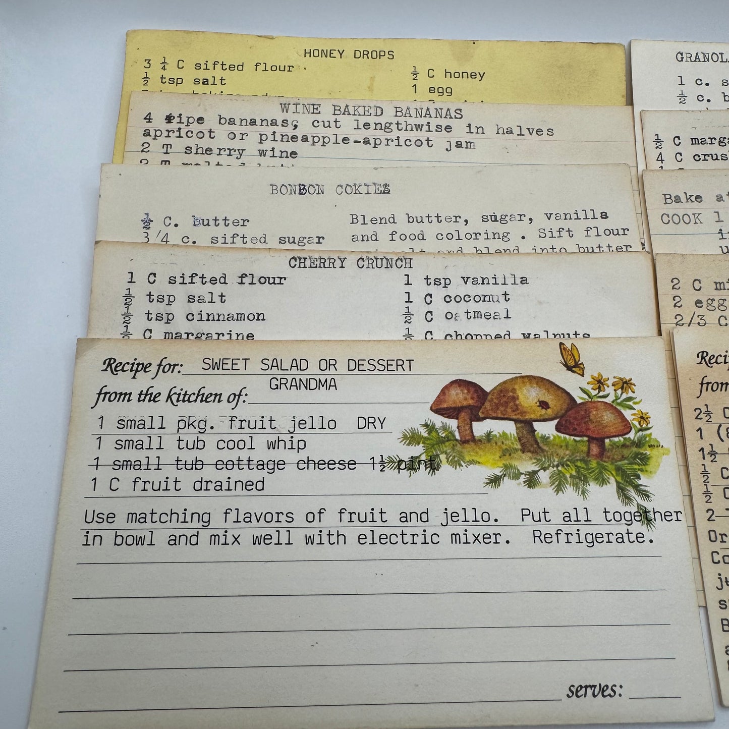 20 Vintage Recipe Cards