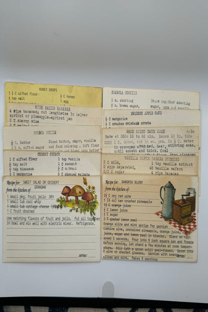 20 Vintage Recipe Cards