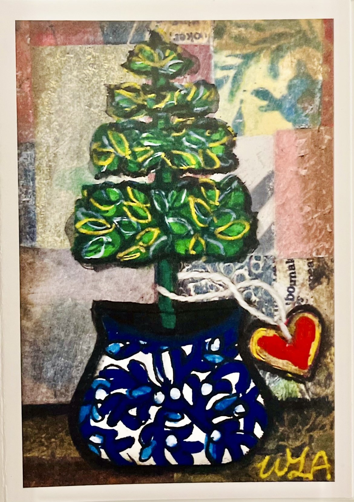 "Topiary" #1.   Set of four assorted designs, 3.5" x 5" Blank notecards with envelopes.