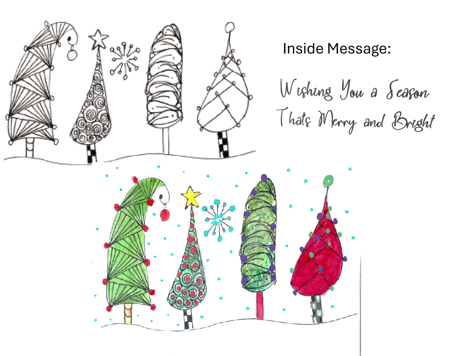 6 Color Your Own Christmas Cards With Greetings