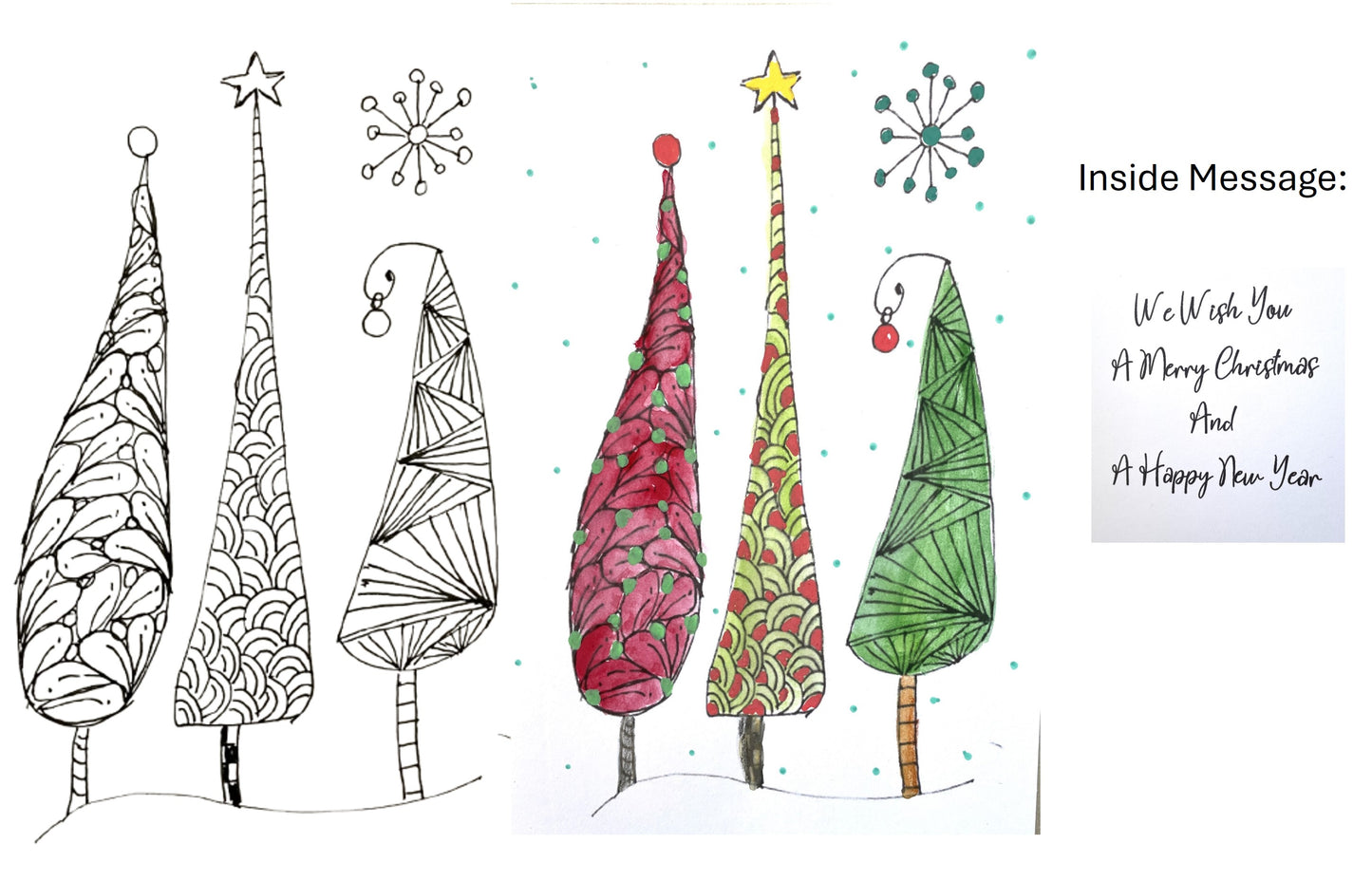 6 Color Your Own Christmas Cards With Greetings