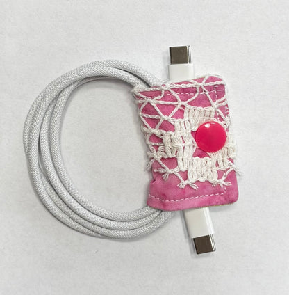 Pink Lace Cord Organizer (small)