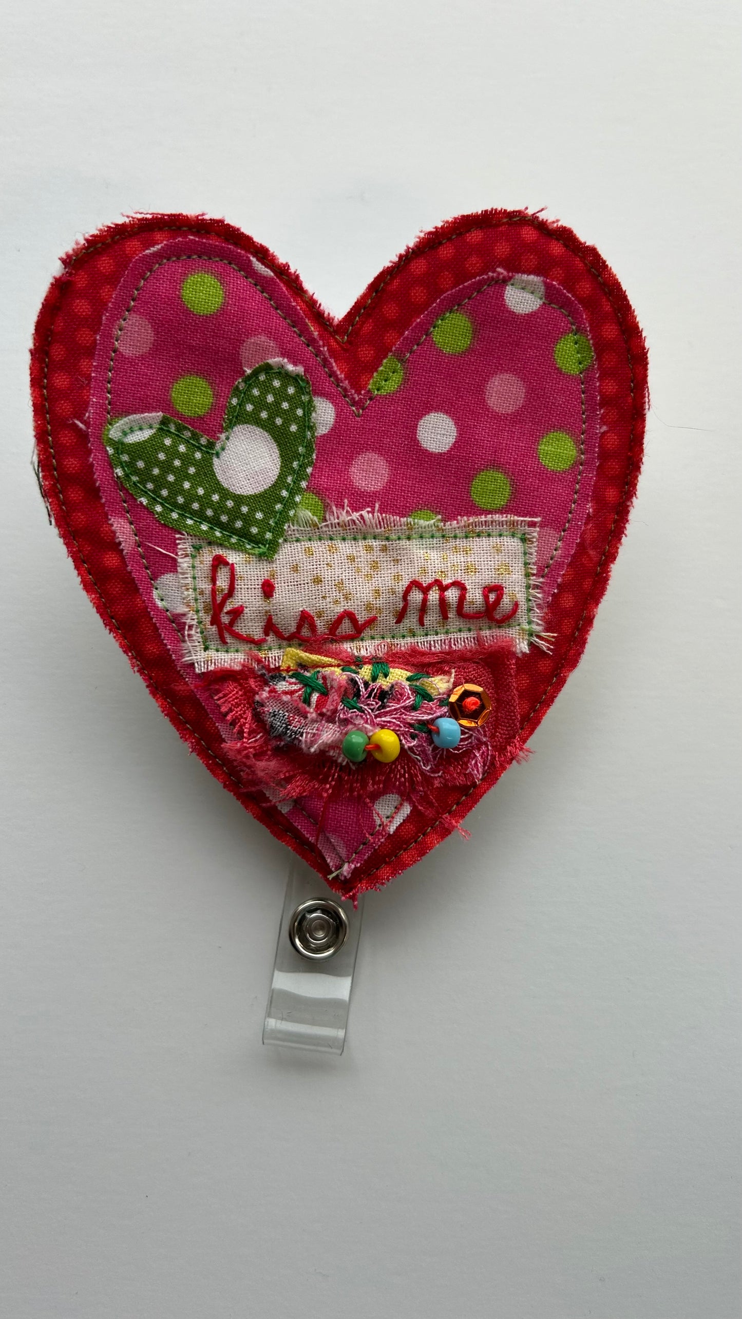 Conversation Heart Badge Reel- Kiss Me