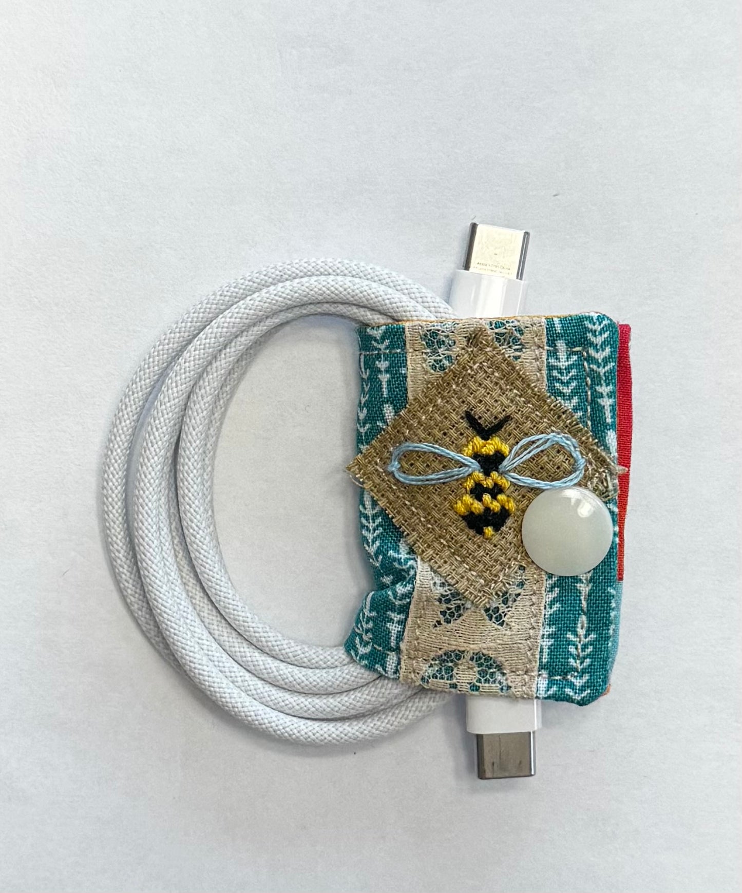 Teal Bee Cord Organizer (small)