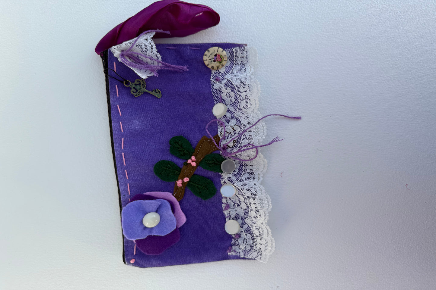 Handmade zipper pouch. One of a kind hand dyed, and stitched. Makes a wonderful Mother’s Day, Valentine's Day or ,birthday gift.