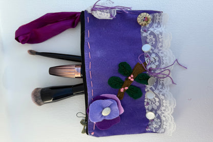 Handmade zipper pouch. One of a kind hand dyed, and stitched. Makes a wonderful Mother’s Day, Valentine's Day or ,birthday gift.