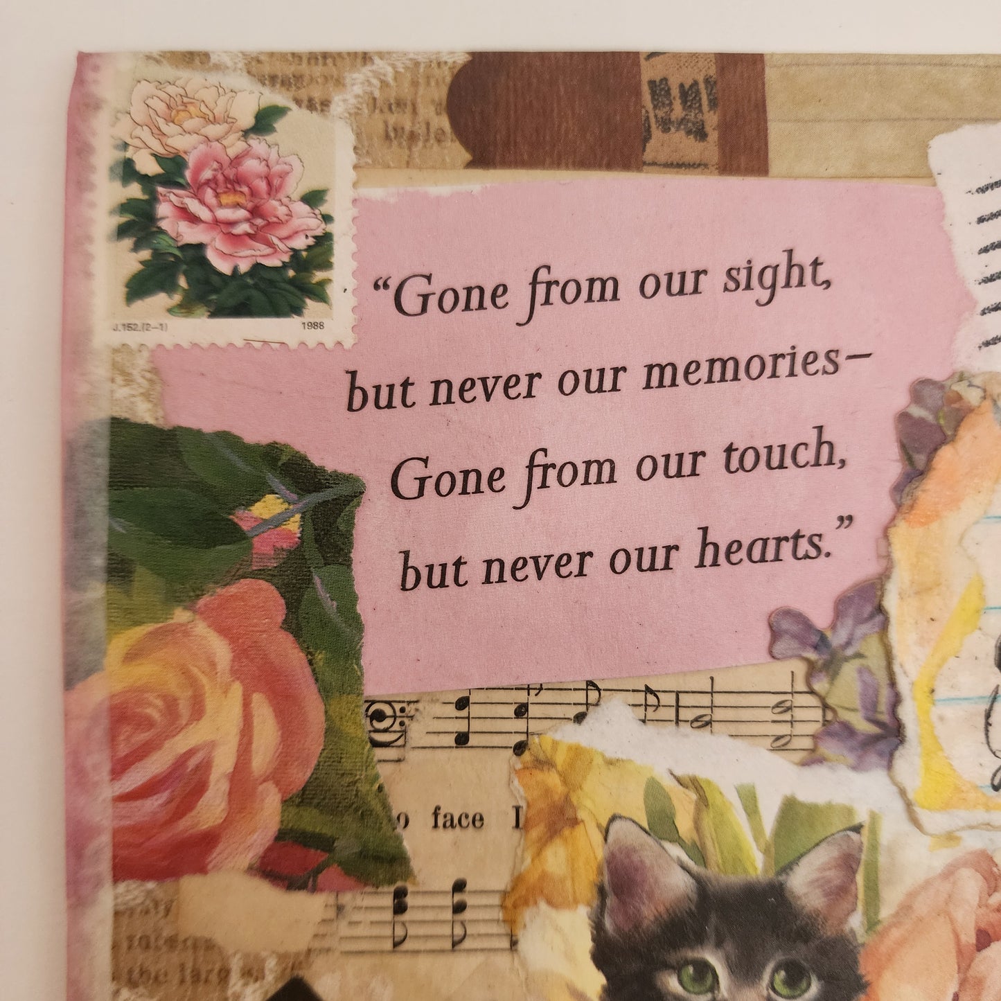 "Beautiful Memories" Original Collage Greeting Card blank inside