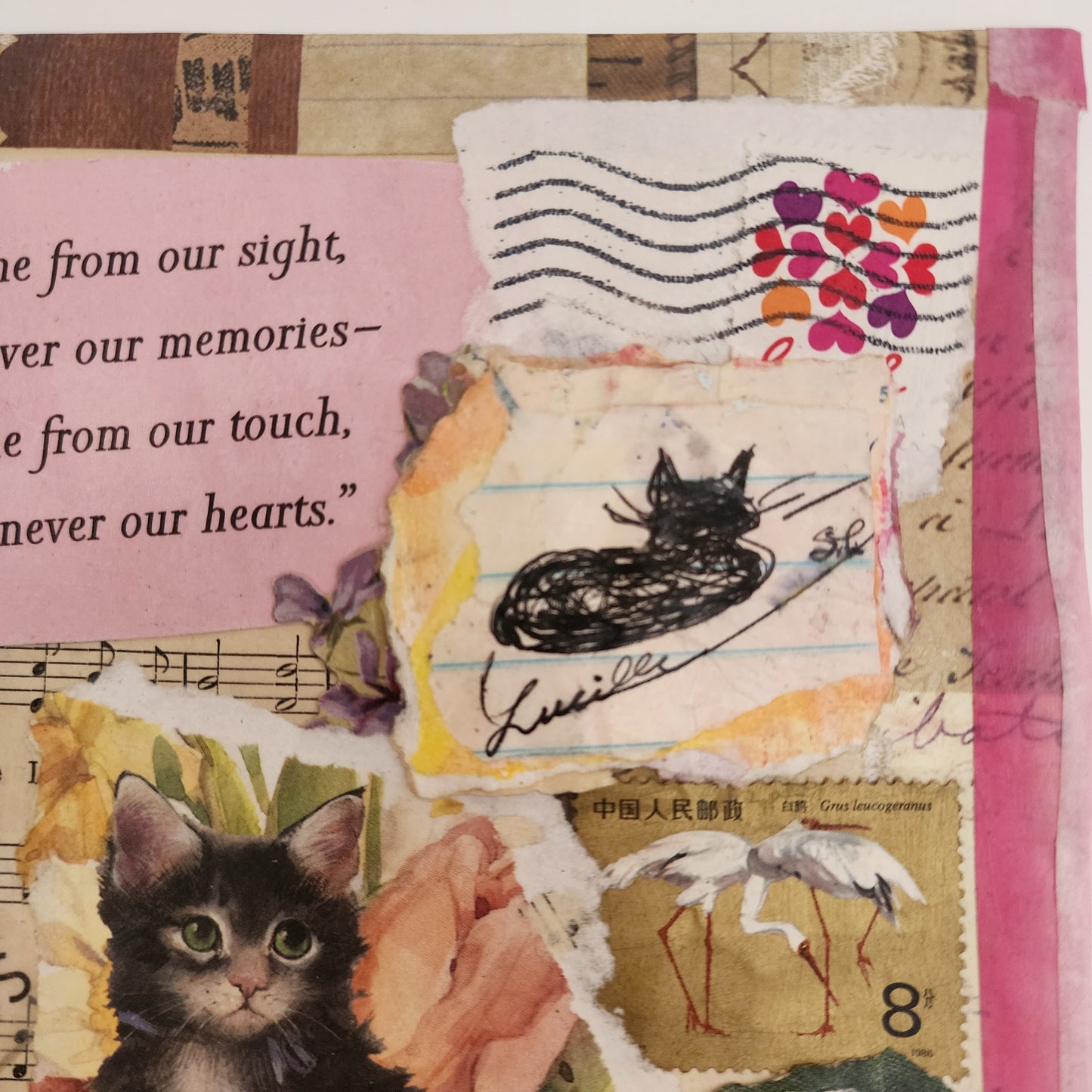 "Beautiful Memories" Original Collage Greeting Card blank inside