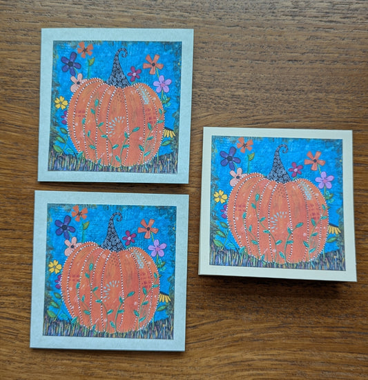 Three Mini Fall Pumpkin Cards