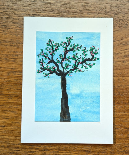 Little Painted Tree Card, 3.5” x 4.75”