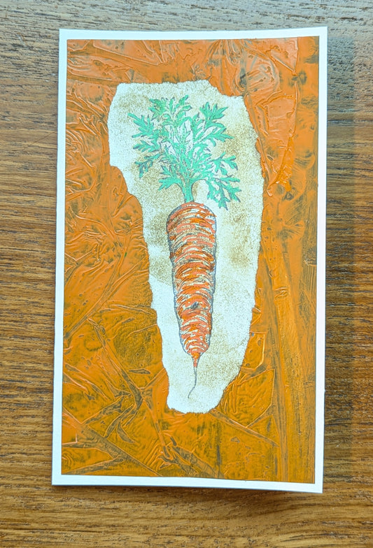 Carrot Collage Card, 4” x 6.75”