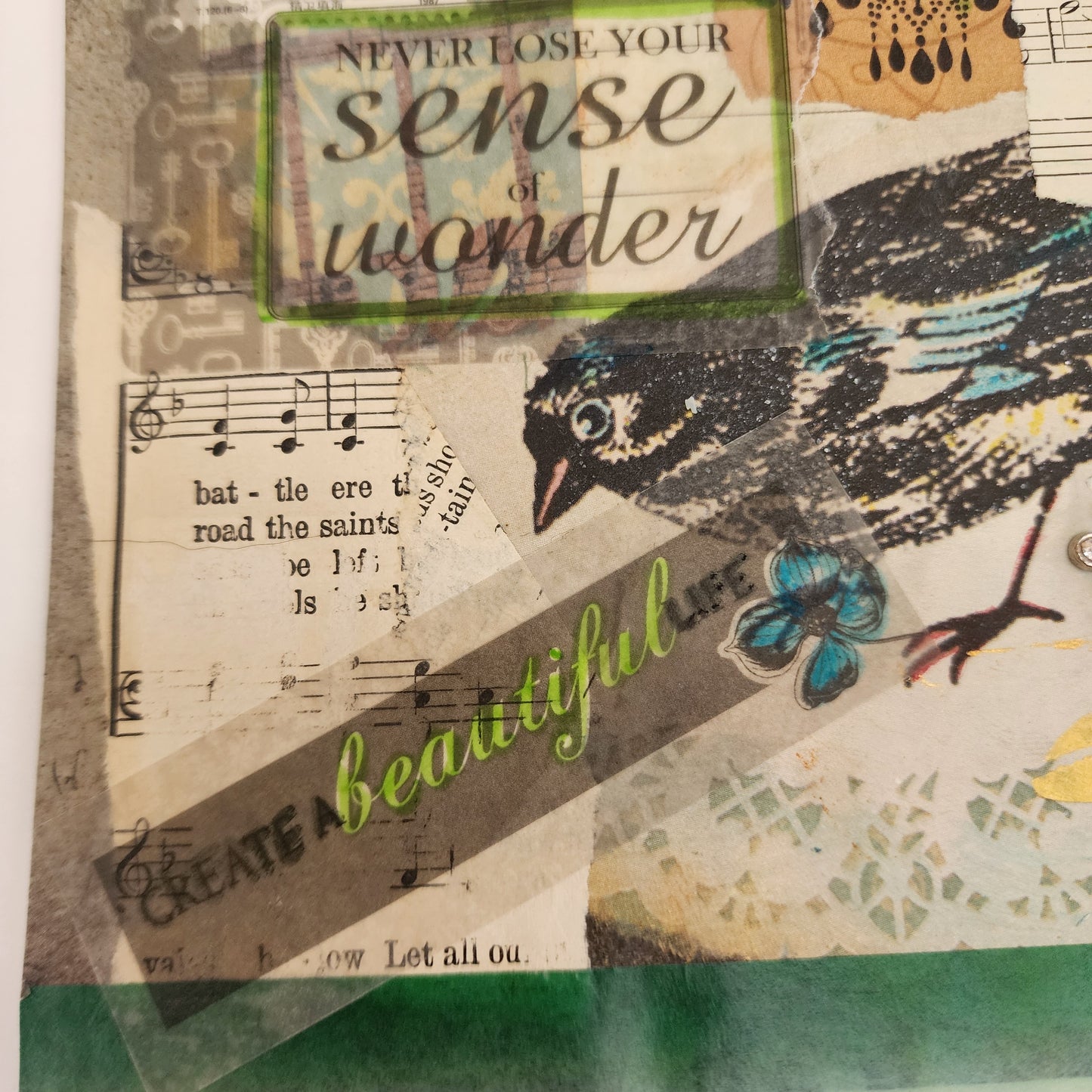 "Wonder" Original Collage Greeting Card blank inside