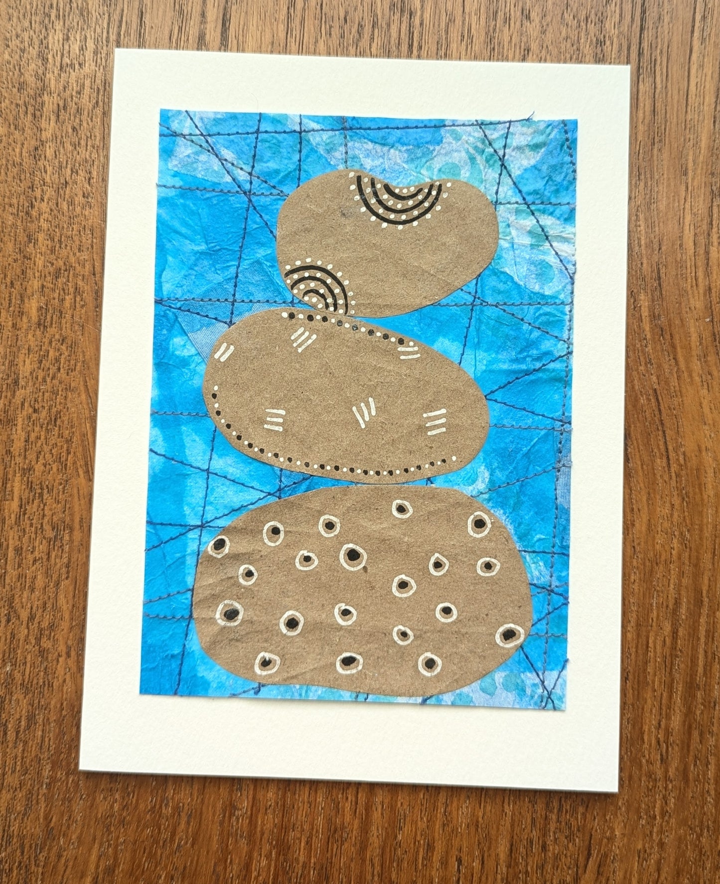 Gravity Defying Pile of Potatoes Card, 5” x 6.75”