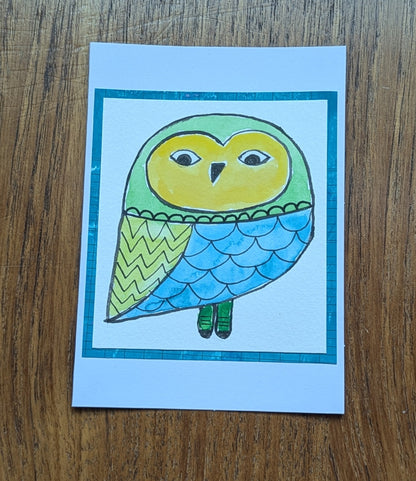 Bright Little Owl Card, 3.5” x 4.75”