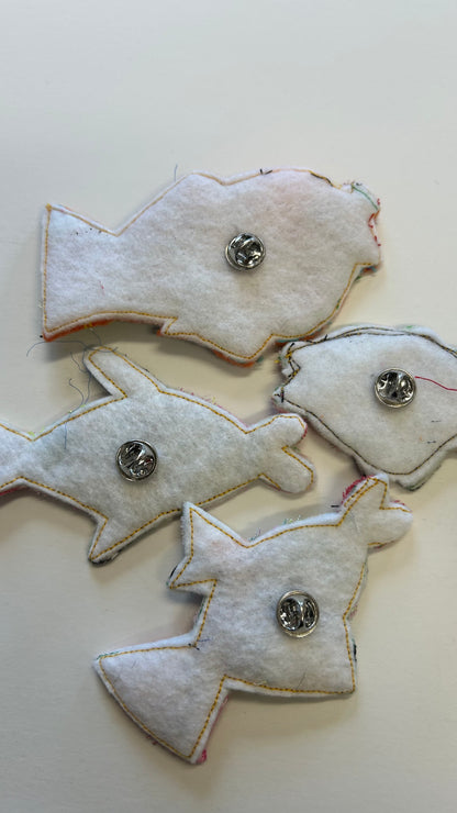 Fishy Slow Stitched Pin