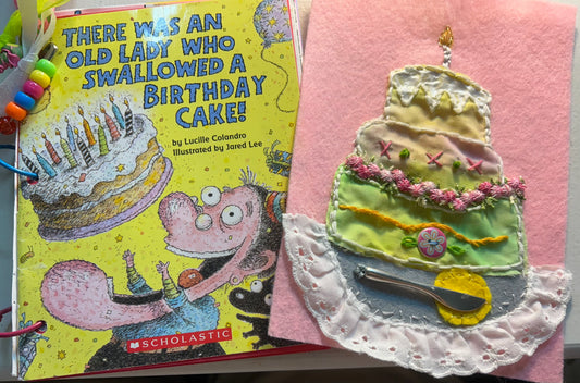 There Was An Old Lady Who Swallowed A Birthday Cake-story-Journal and Recipe Book