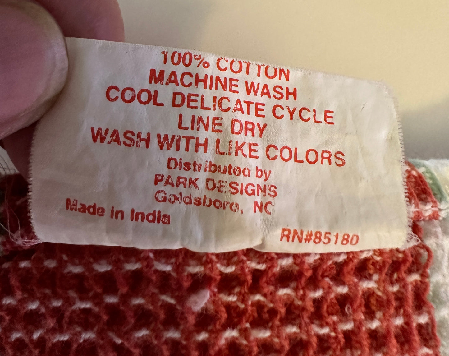 2 Handloomed Coca-Cola waffle weave dish towels cotton Park Designs 1 new 1 used