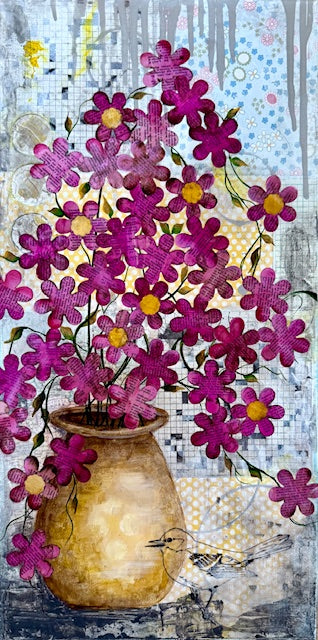 Floral Mixed Media Art
