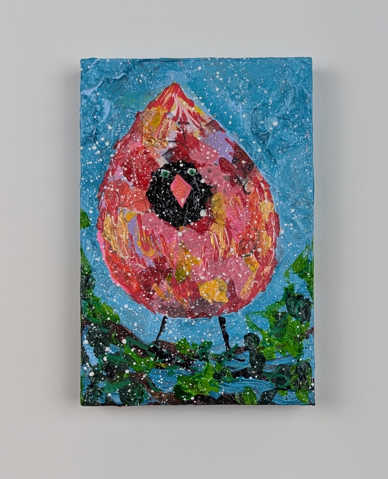 Painted Cardinal in a Snowstorm