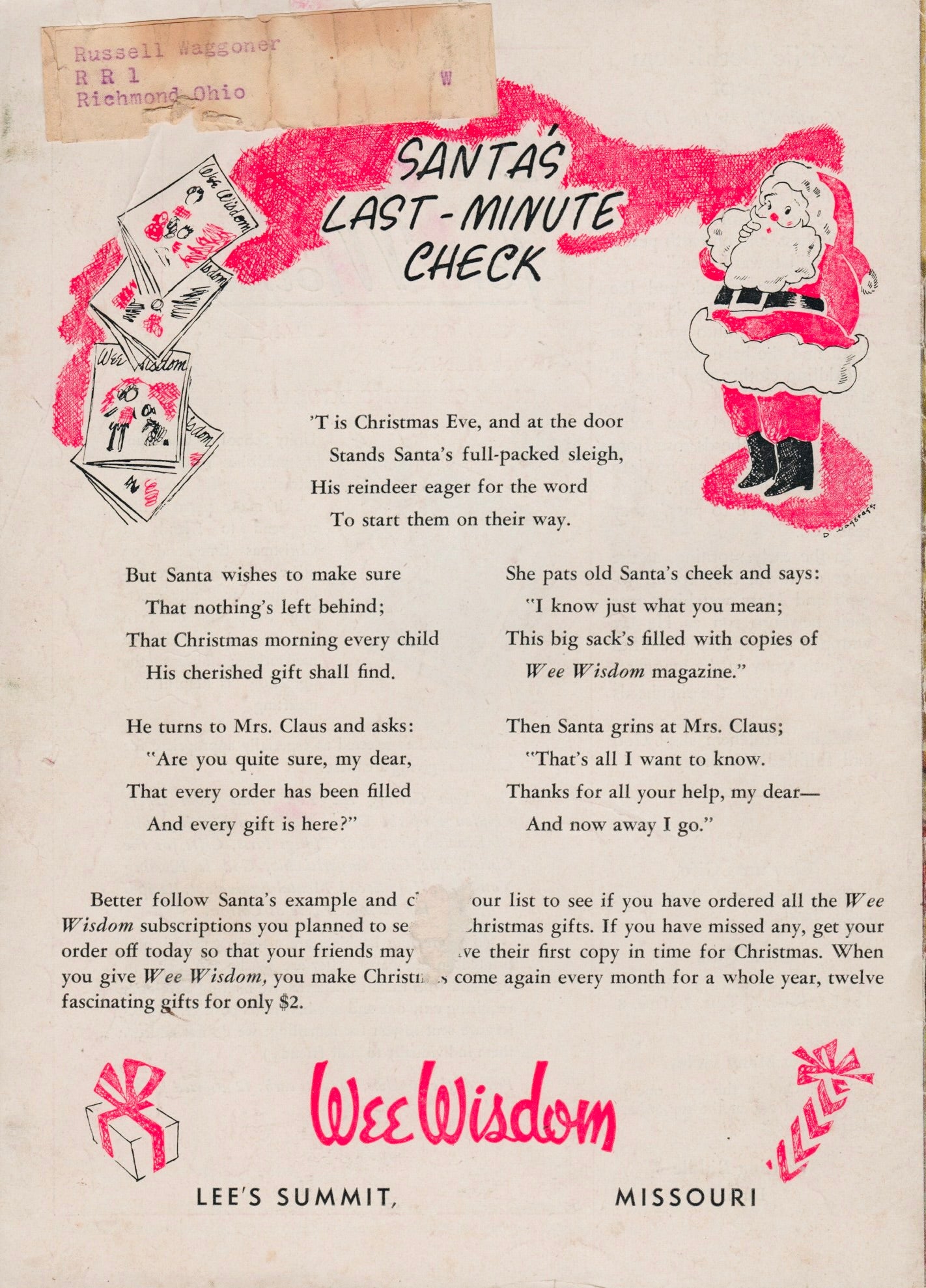 Wee Wisdom Magazine - December, 1949