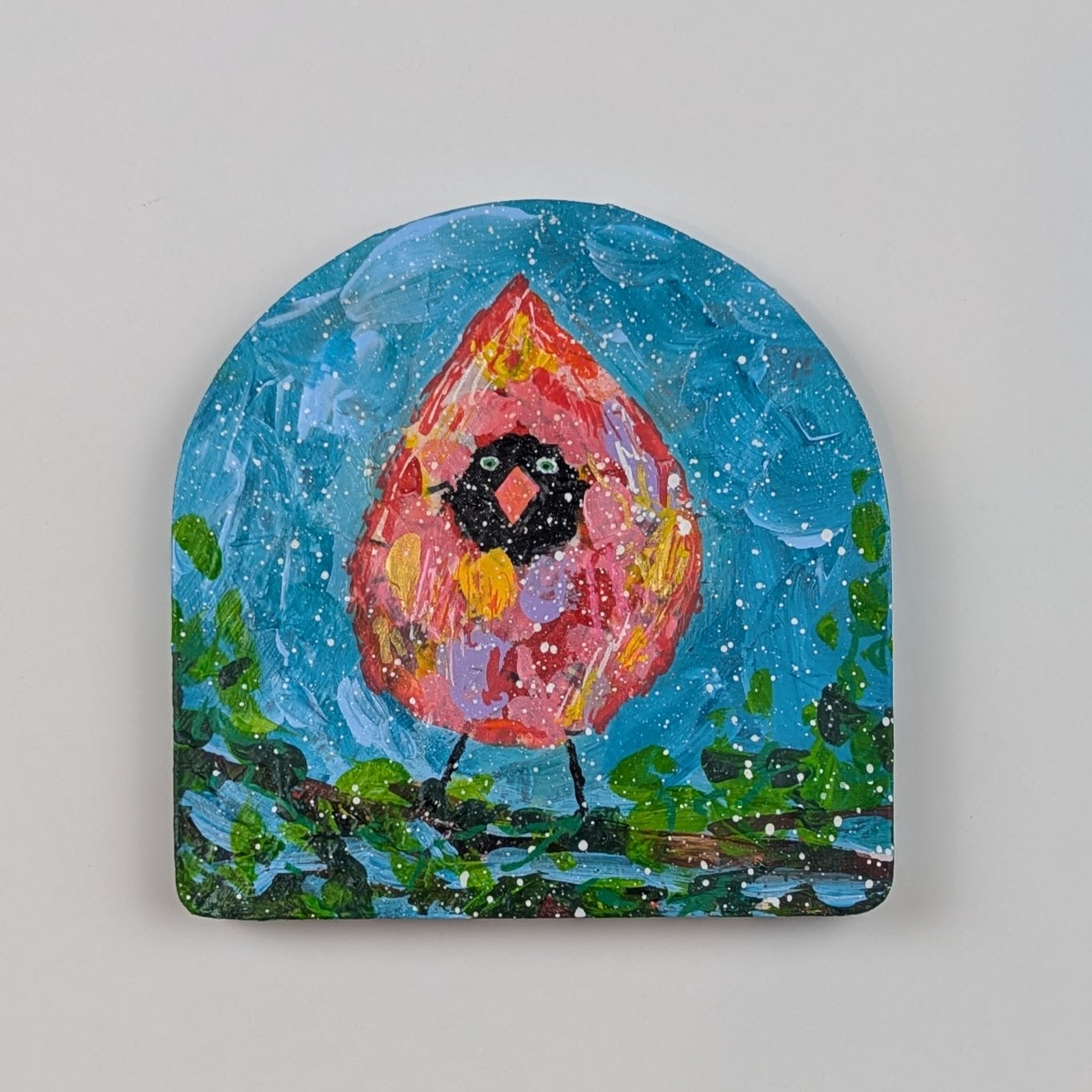 Cardinal in a Snowstorm Shelf Sitter/Hanging Ornament