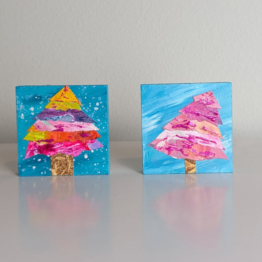 Mini Collaged Christmas Tree Shelf Sitter
