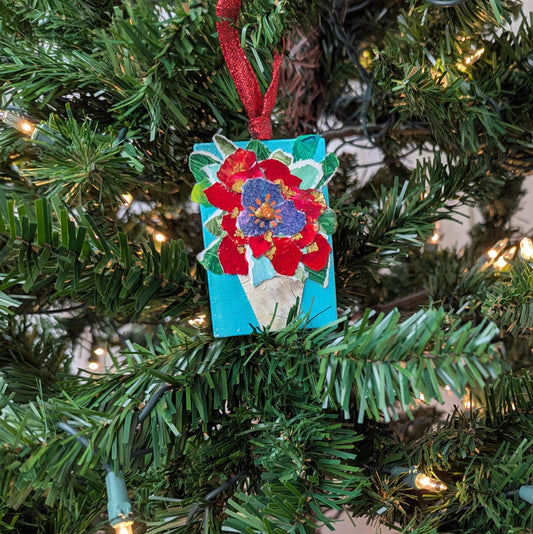 Miniature Flower Vase Christmas Ornament